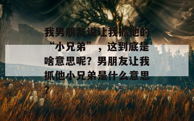 我男朋友说让我抓他的“小兄弟”，这到底是啥意思呢？男朋友让我抓他小兄弟是什么意思？
