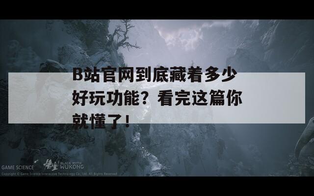B站官网到底藏着多少好玩功能？看完这篇你就懂了！