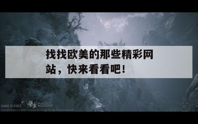找找欧美的那些精彩网站，快来看看吧！