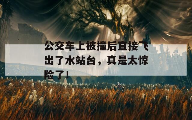 公交车上被撞后直接飞出了水站台，真是太惊险了！
