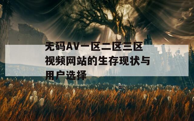 无码AV一区二区三区视频网站的生存现状与用户选择