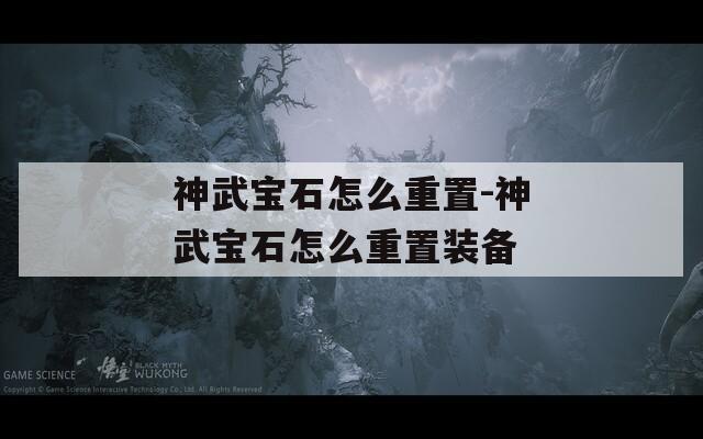 神武宝石怎么重置-神武宝石怎么重置装备