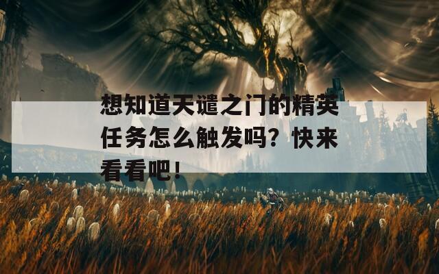 想知道天谴之门的精英任务怎么触发吗？快来看看吧！