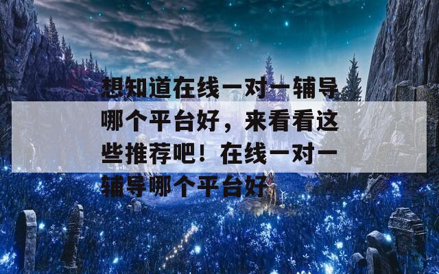 想知道在线一对一辅导哪个平台好，来看看这些推荐吧！在线一对一辅导哪个平台好