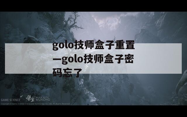 golo技师盒子重置—golo技师盒子密码忘了