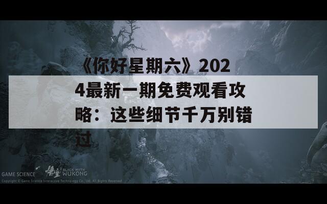 《你好星期六》2024最新一期免费观看攻略：这些细节千万别错过