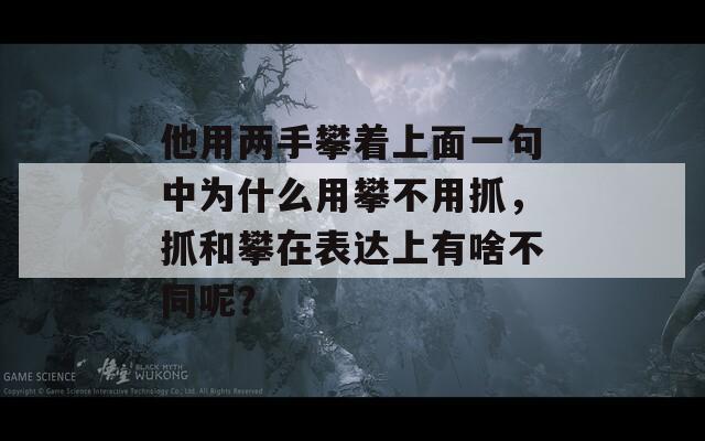 他用两手攀着上面一句中为什么用攀不用抓，抓和攀在表达上有啥不同呢？