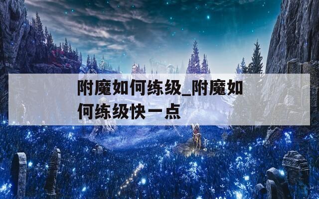 附魔如何练级_附魔如何练级快一点