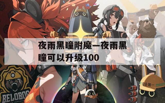 夜雨黑瞳附魔—夜雨黑瞳可以升级100