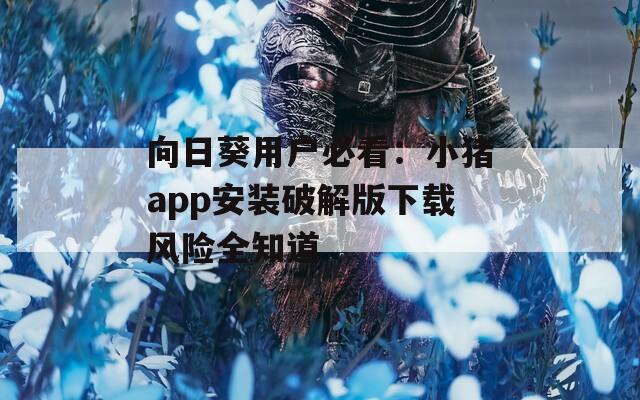向日葵用户必看：小猪app安装破解版下载风险全知道