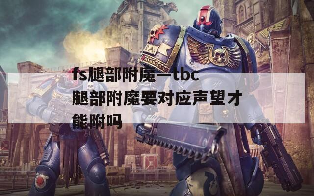 fs腿部附魔—tbc腿部附魔要对应声望才能附吗